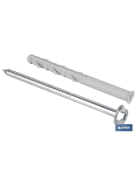 Pack of 50 Long Impact Anchors with Hex Screw Ø10 x 120 mm