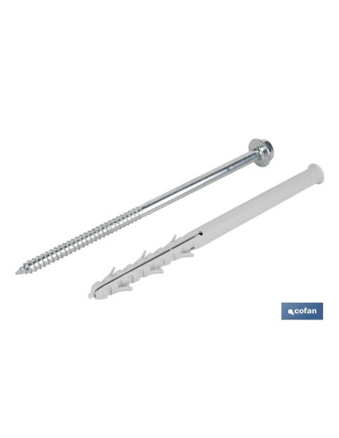 Pack 50 unidades taco largo de golpe con tornillo hexagonal Ø10 x 160 mm
