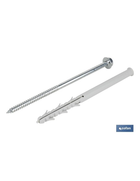 Pack 50 unidades taco largo de golpe con tornillo hexagonal Ø10 x 160 mm