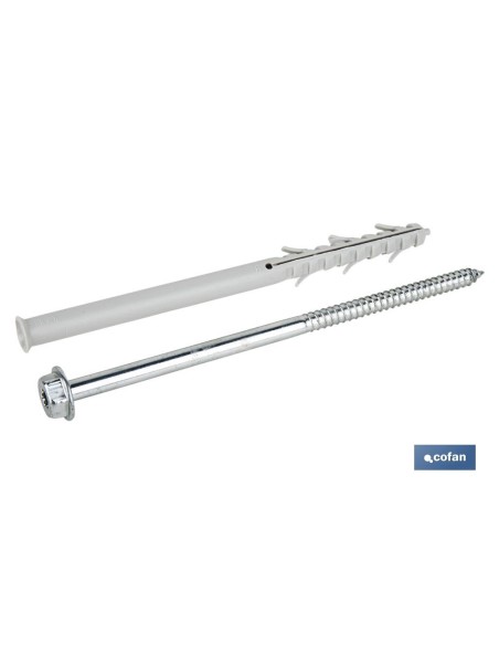 Pack of 50 long impact anchors with hexagonal screw Ø10 x 160 mm