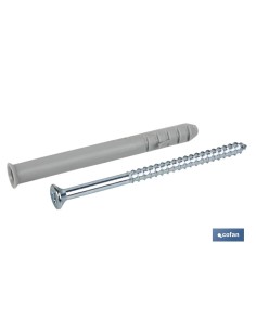 Pack 50 unidades taco largo de golpe con tornillo Pozidrive Ø10 x 100 mm