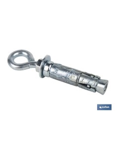 Pack 50 unidades anclaje zamak HPM M6 x 45 con argolla