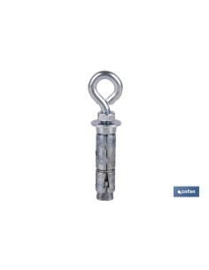 Pack 50 unidades anclaje zamak HPM M6 x 45 con argolla 2