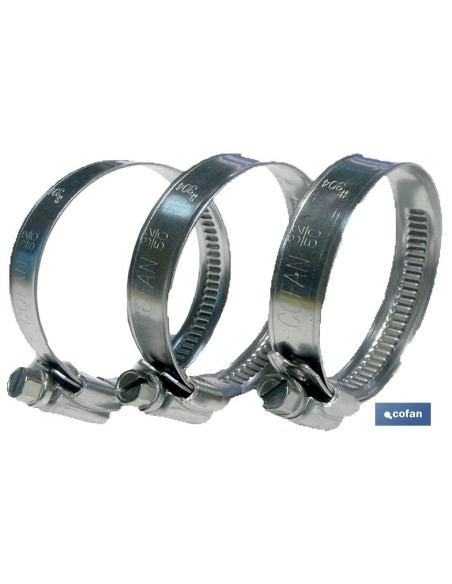 Pack 100 abrazaderas inox A-2 banda 9mm 20-32