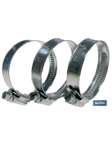 Pack mit 100 Edelstahl A-2 Klemmen Band 9mm 50-70
