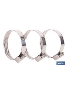 Pack 100 abrazaderas inox A-2 banda 12mm 20-32