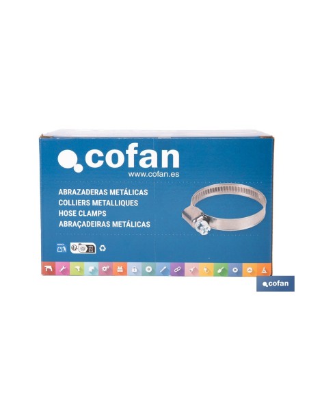 Pack mit 50 Edelstahl A-2 Schellen Band 12mm 40-60