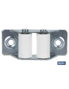 Pack of 20 metal cable guides with nylon roller 31x65 mm 2