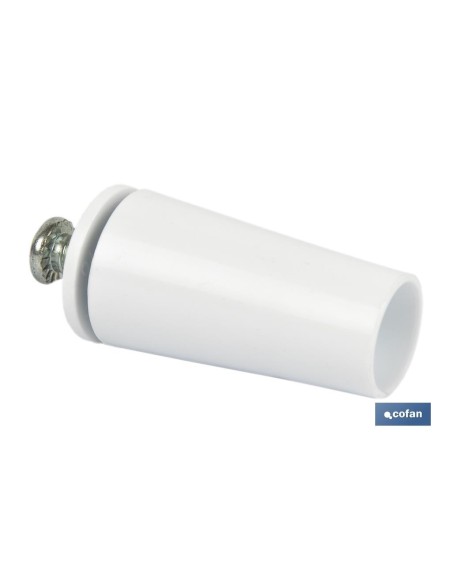 Pack mit 20 40 mm weißen Rollladenstoppern mit M-6 Schraube