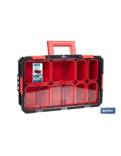 Caixa de ferramentas modular com organizadores e tampa resistente 2