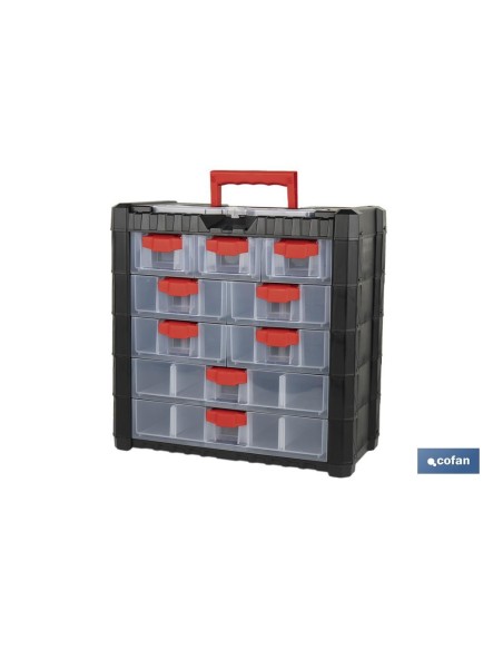 Armadio a 9 cassetti 400 x 200 x 392 mm per attrezzi