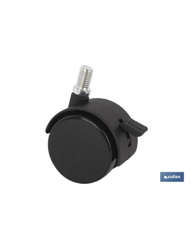 Pack de 4 Roues Plastiques Ø50mm avec Frein et Vis