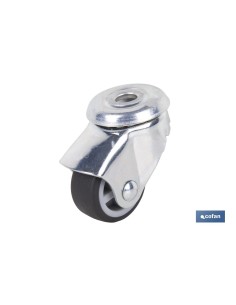 Pacchetto di 4 Ruote in Gomma Grigia Passanti Ø30x18mm per Mobili