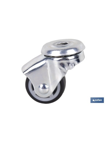Pack de 4 Roues en Caoutchouc Gris Passantes Ø30x18mm pour Mobilier
