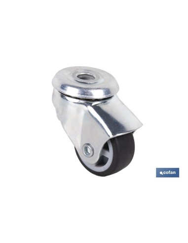 Pack de 4 Roues en Caoutchouc Gris Passantes Ø30x18mm pour Mobilier