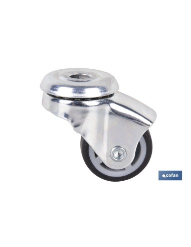 Pack de 4 Roues en Caoutchouc Gris Passantes Ø30x18mm pour Mobilier