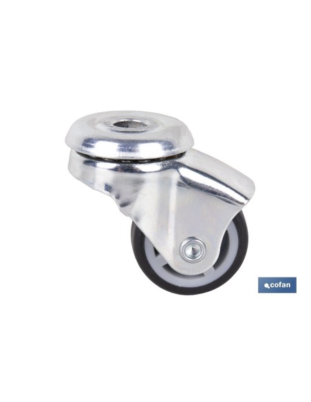 Pack de 4 Roues en Caoutchouc Gris Passantes Ø30x18mm pour Mobilier