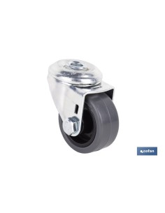 Pack mit 4 Grauen Gummirollen Ø40x18mm für Möbel 2