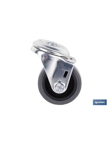 Pack mit 4 Grauen Gummirollen Ø40x18mm für Möbel
