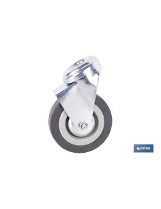 Pacchetto di 2 ruote in gomma grigia con bullone Ø75x22mm 2