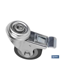 Pack 2 Ruedas de Goma Gris con Freno Ø75 x 22 mm 2