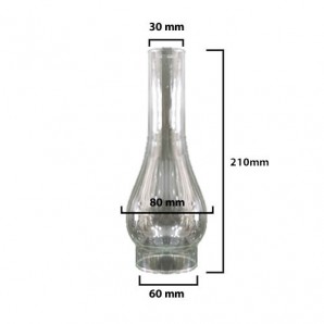 Tulipa de cristal quinqué transparente con boca de 60 mm LB 529645B 2