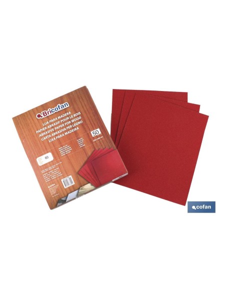 Pack of 50 sheets sandpaper for wood and wall G.50 (230x280)