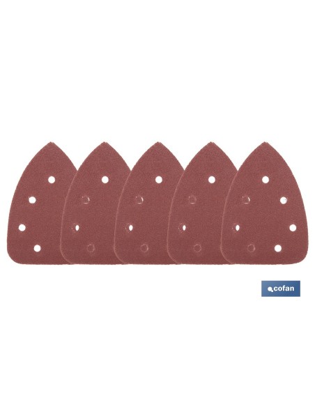 Pack de 5 feuilles de ponçage pour ponceuse Mouse 7 trous 100 x 140 mm G 80