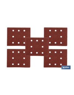 Pack of 5 sanding sheets for orbital sander 8 holes 114 x 140 mm G 80
