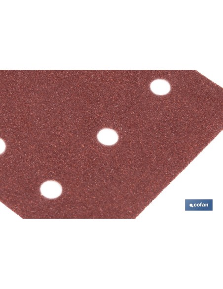 Pack of 5 sanding sheets for orbital sander 8 holes 114 x 140 mm G 80