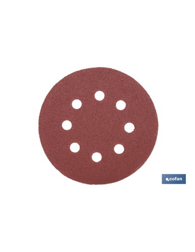Pack mit 5 Schleifscheiben für Exzenterschleifer 8 Löcher Ø125 mm G 80
