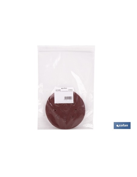 Pack of 5 sanding discs for orbital sander 8 holes Ø125 mm G 80