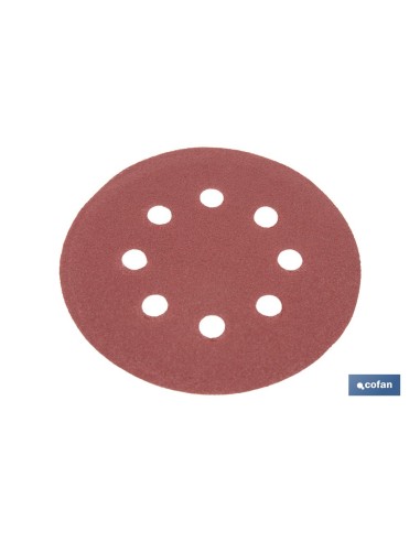 Pack of 5 sanding discs for orbital sander 8 holes Ø125 mm G 120