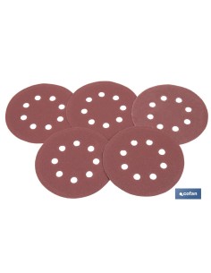 Pack de 5 unités de disques de ponçage pour ponceuse orbitale 8 trous Ø125 mm G 180 2