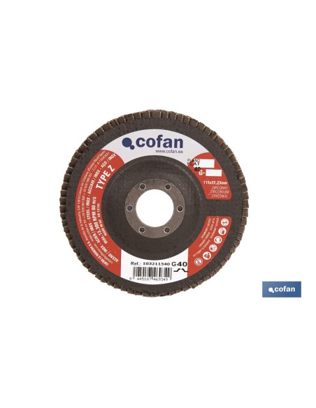 Pack of 5 standard flat laminated discs 115 mm G-40 zirconium