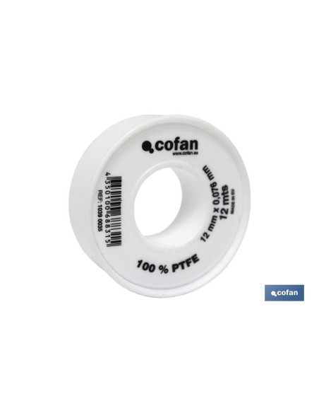 Pack de 10 unités Rollo 12 mts Ruban PTFE 12mm x 0,076mm