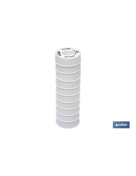 Pack de 10 unités Rollo 12 mts Ruban PTFE 12mm x 0,076mm