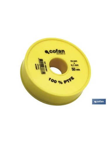 Pack de 10 unités Rollo 50 mts Ruban PTFE 19mm x 0,10mm