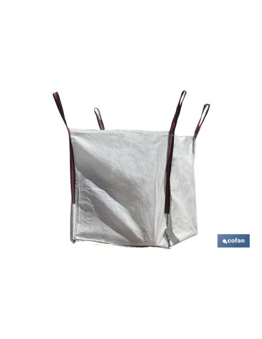 Big Bag Entulho 85x85x90 cm Branco - Alta Resistência