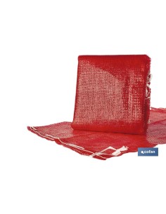 Pack de 10 sacos de polymesh 55x83 cm rojo con pasador