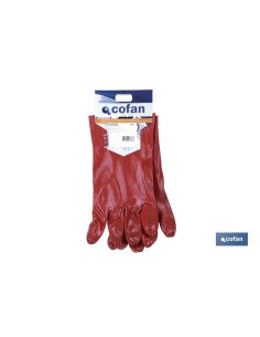 Pacote com 12 Luvas de PVC Estanque Vermelhas 27 cm - Proteção e Conforto 2