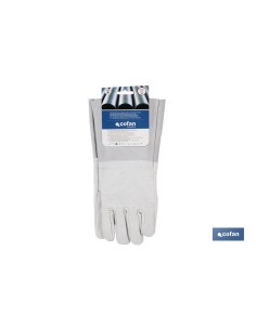 Pack of 12 cowhide gloves with 13 cm cuff T-10 2