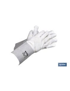 Pack de 12 gants longs en cuir de bovin avec manchon de 13 cm