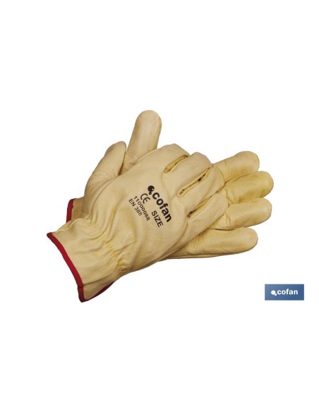 Pack de 12 guantes de piel vacuno amarillo - Durabilidad y confort
