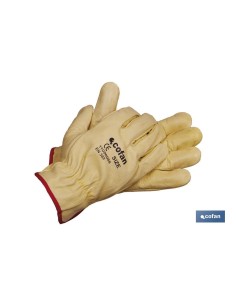 Pack 12 Guantes Piel Vacuno Amarillo T-9 para Protección