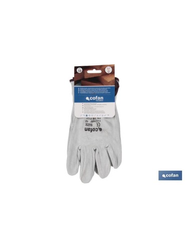 Pack of 12 Gray Suede Leather Gloves Size 9