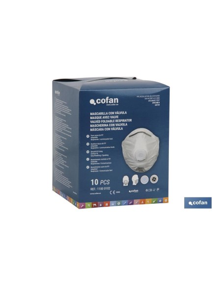 Pack mit 10 FFP2D-Masken mit Atemschutzventil