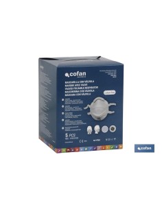 Pack de 5 unités de masque de protection FFP3D avec valve 2
