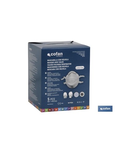Pack of 5 FFP3D Protection Masks with Valve