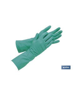 Pack mit 12 grünen Nitrilhandschuhen Größe 7,5